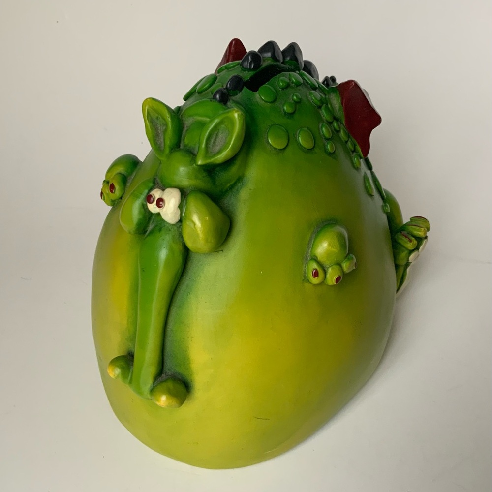 Vintage 70s Green Ceramic Dragon